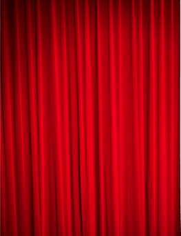 Red curtain on the left