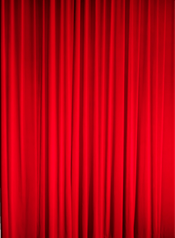 Red curtain on the right